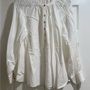 Pilcro White Button-Up Blouse